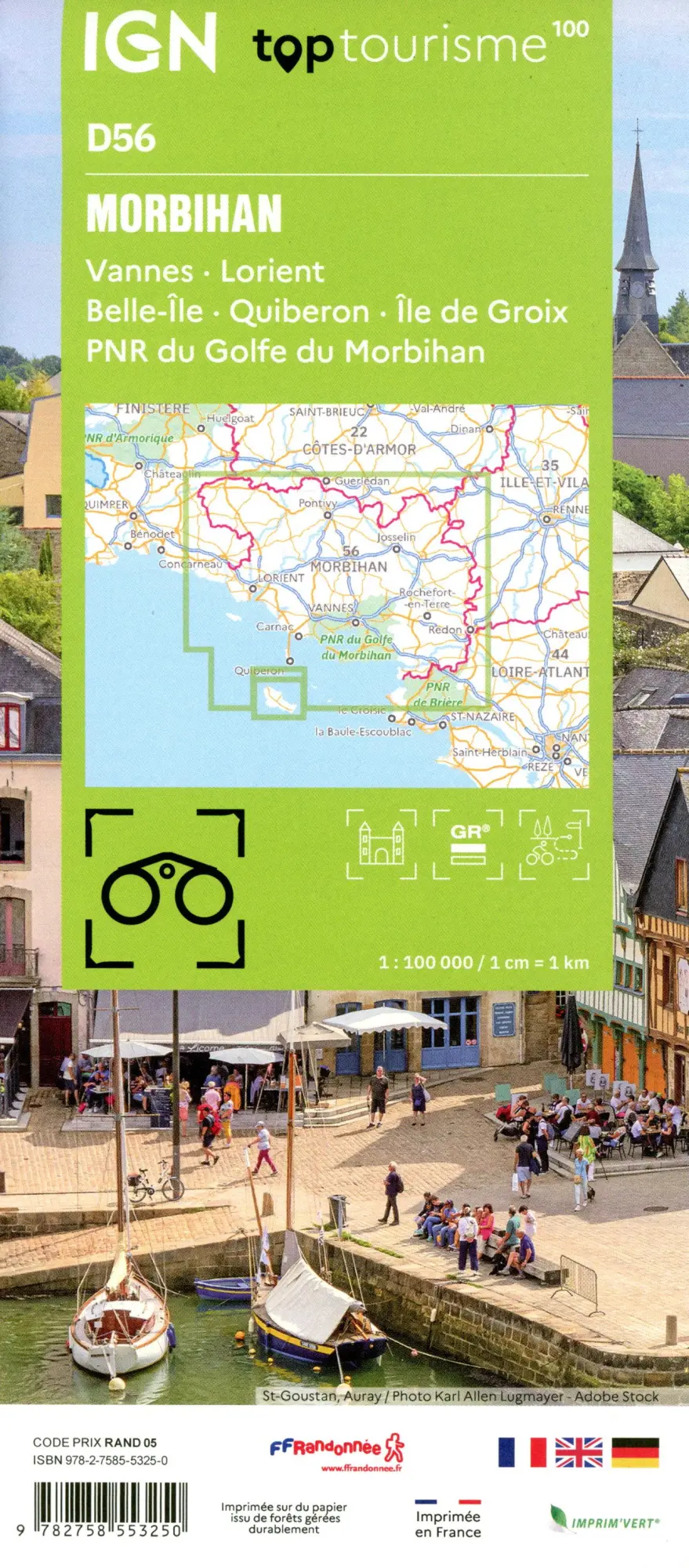 Bild: 9782758553250 | 56 Morbihan | 1:100000 | (Land-)Karte | IGN Top 100 départemental