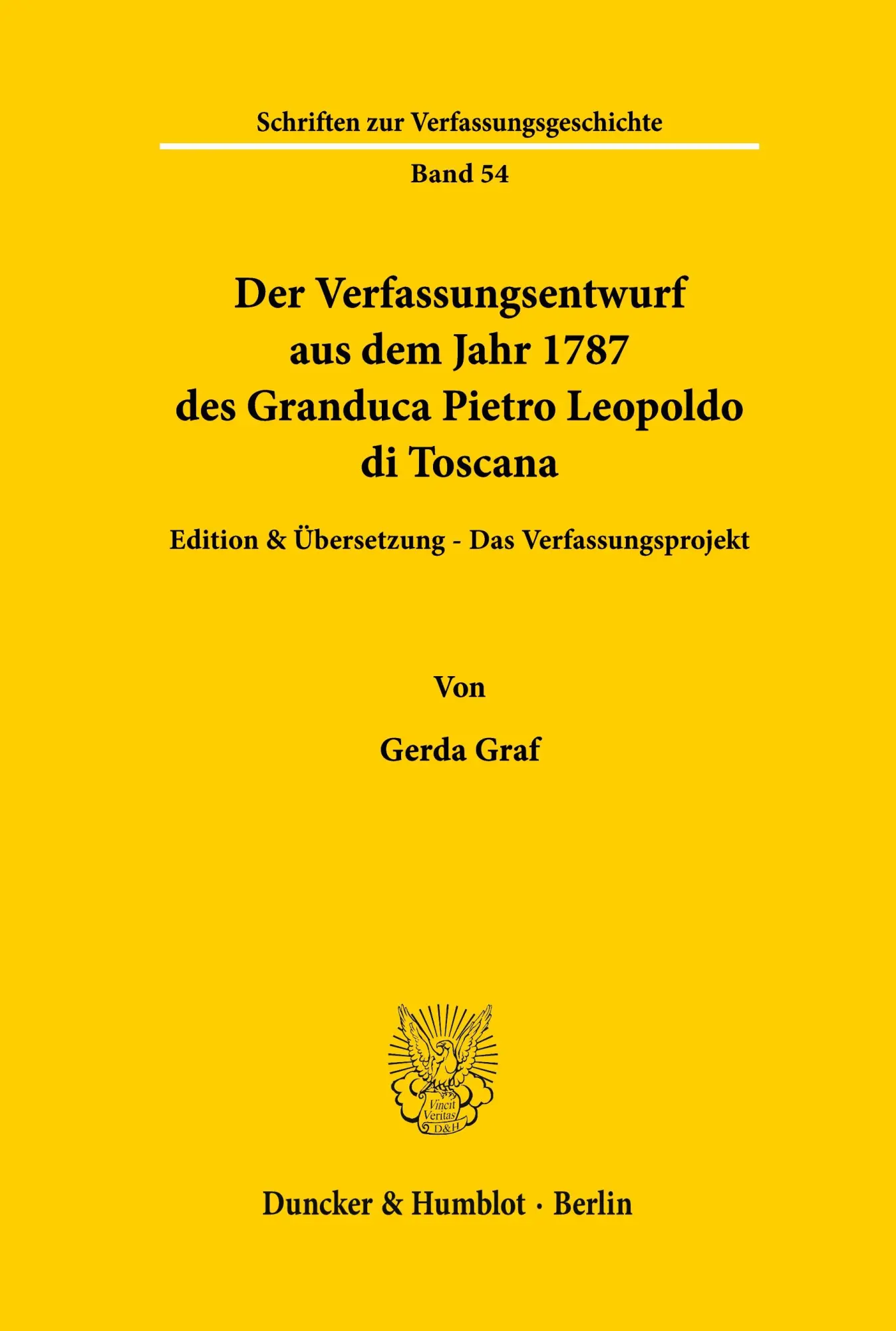 Cover: 9783428093250 | Der Verfassungsentwurf aus dem Jahr 1787 des Granduca Pietro...