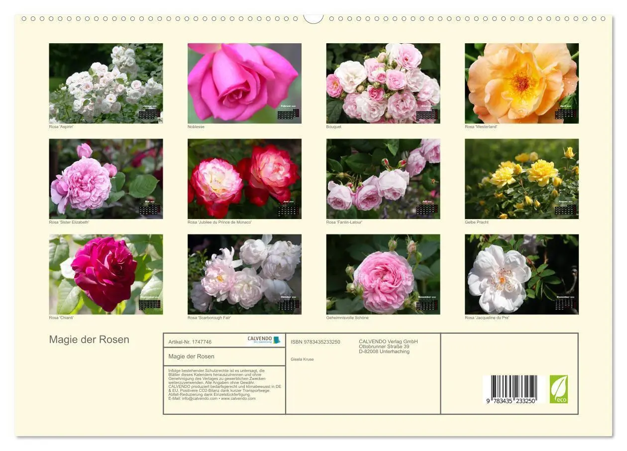 Bild: 9783435233250 | Magie der Rosen (hochwertiger Premium Wandkalender 2025 DIN A2...