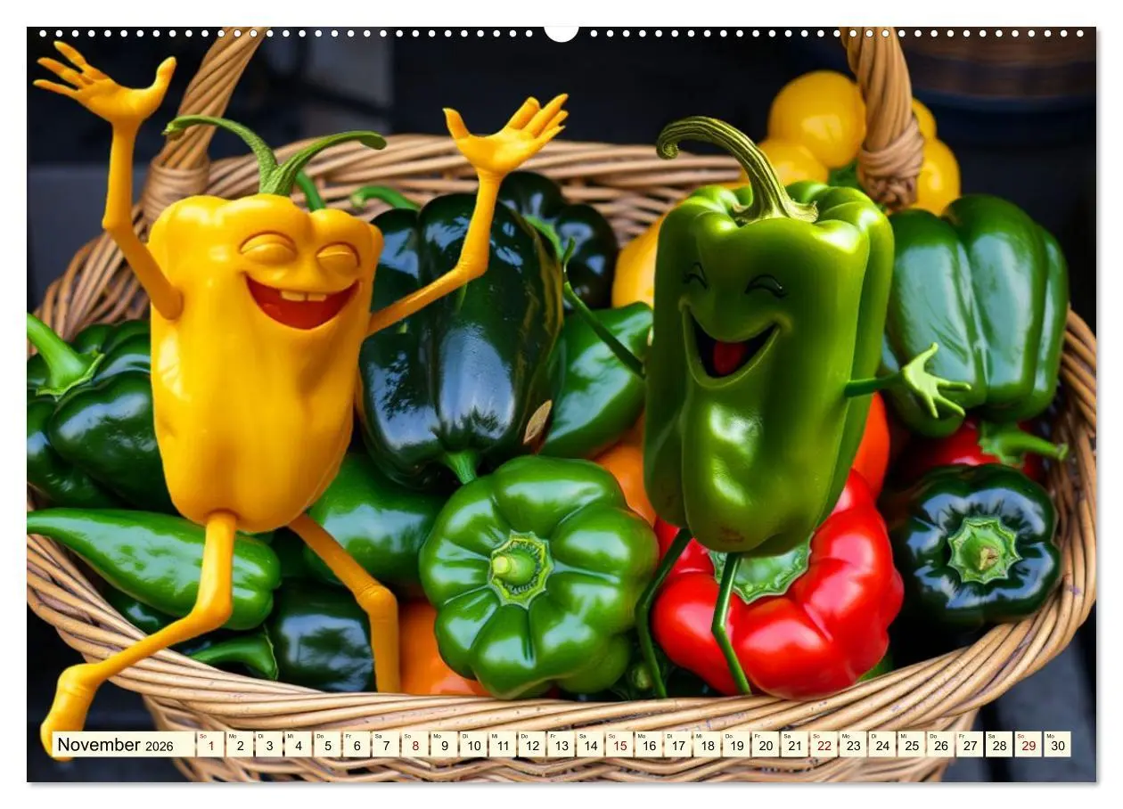 Bild: 9783516413250 | Tanzendes Obst und Gemüse (Wandkalender 2026 DIN A2 quer), CALVENDO...