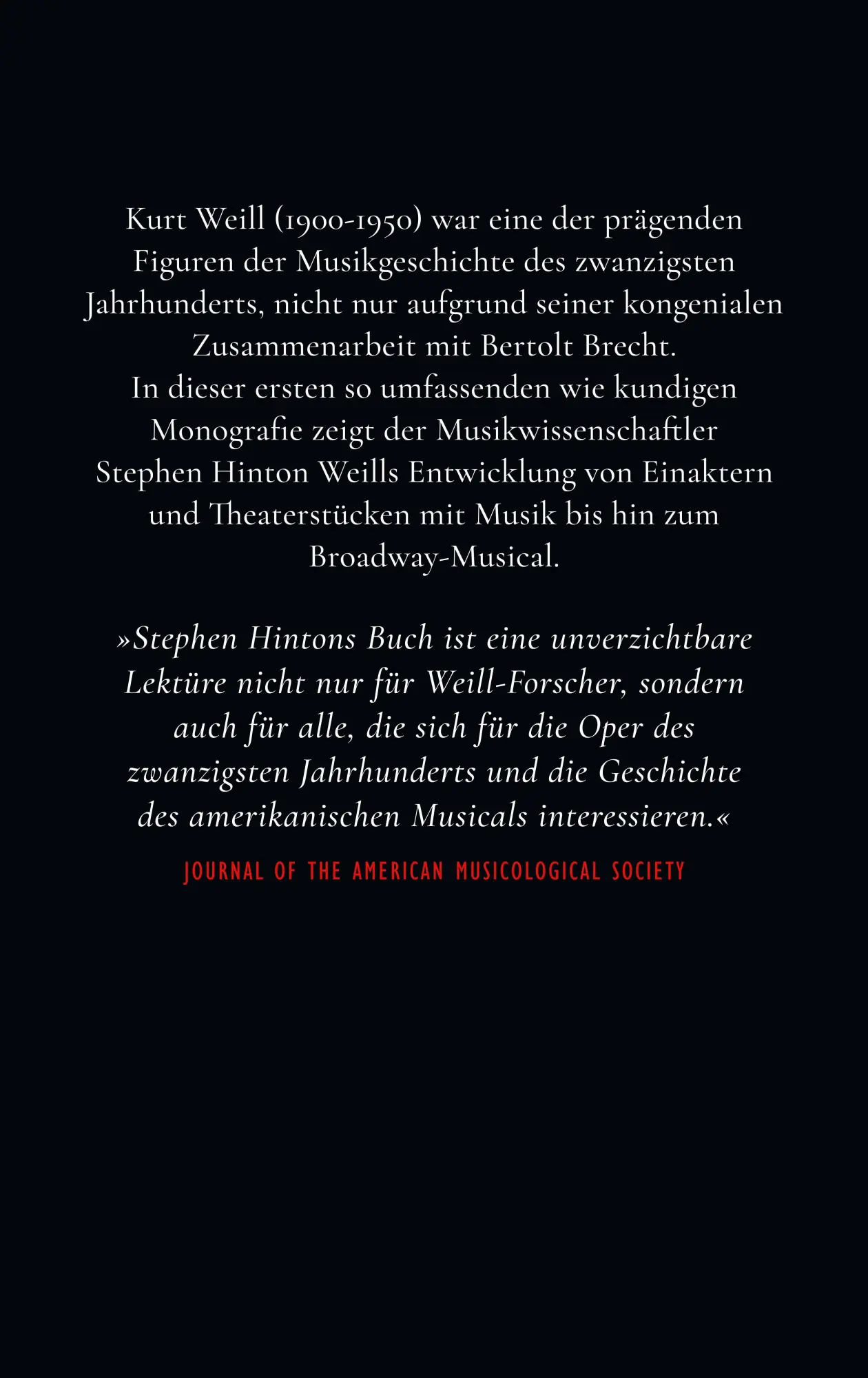 Rückseite: 9783633543250 | Kurt Weills Musiktheater | Stephen Hinton | Buch | 830 S. | Deutsch