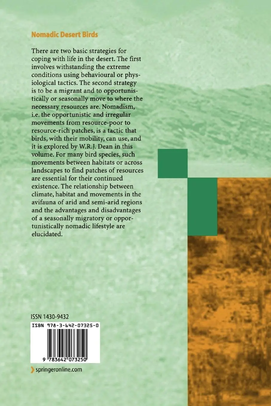 Rückseite: 9783642073250 | Nomadic Desert Birds | W. Richard J. Dean | Taschenbuch | x | Englisch