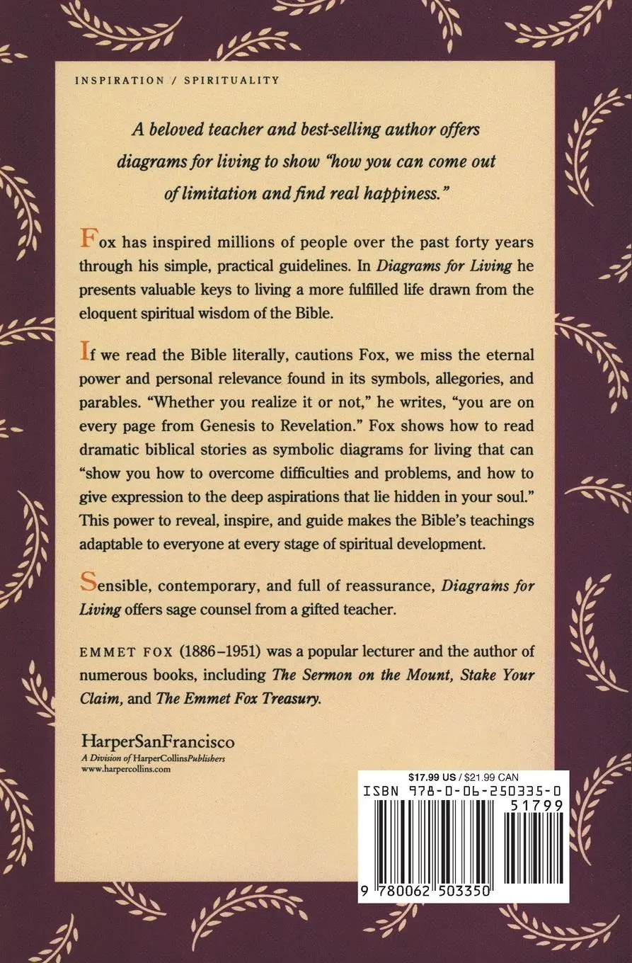 Rückseite: 9780062503350 | Diagrams for Living | Emmet Fox | Taschenbuch | Englisch | 1993