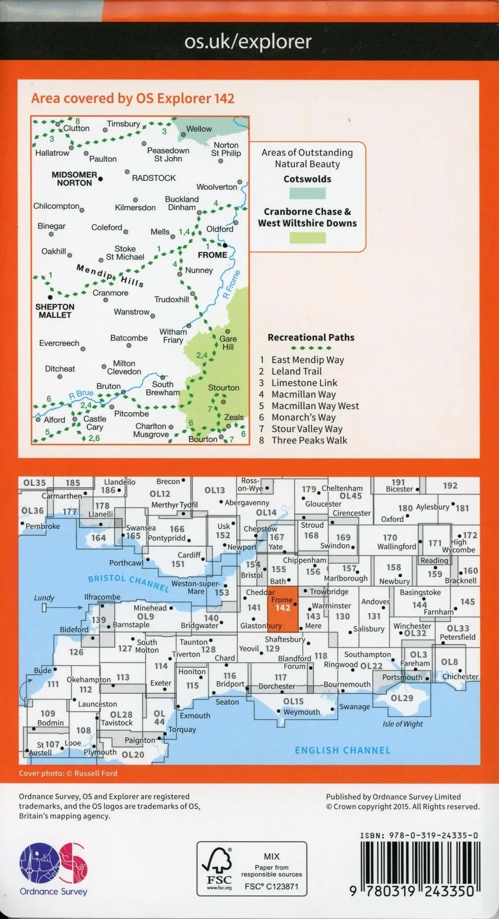 Bild: 9780319243350 | Shepton Mallet and Mendip Hills East | Ordnance Survey | (Land-)Karte