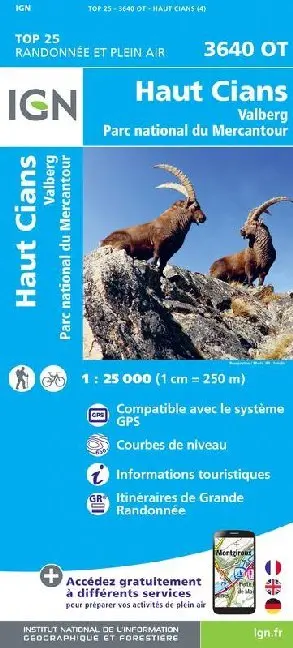 Cover: 9782758543350 | IGN Karte, Carte de randonnée (et plein air) HautCians Valberg Parc...