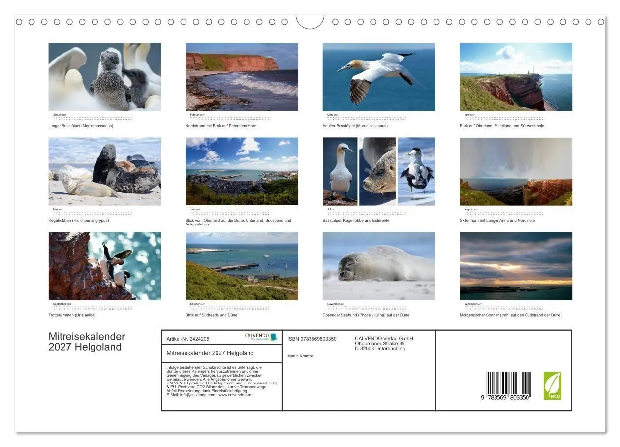 Bild: 9783569803350 | Mitreisekalender 2027 Helgoland (Wandkalender 2027 DIN A3 quer),...