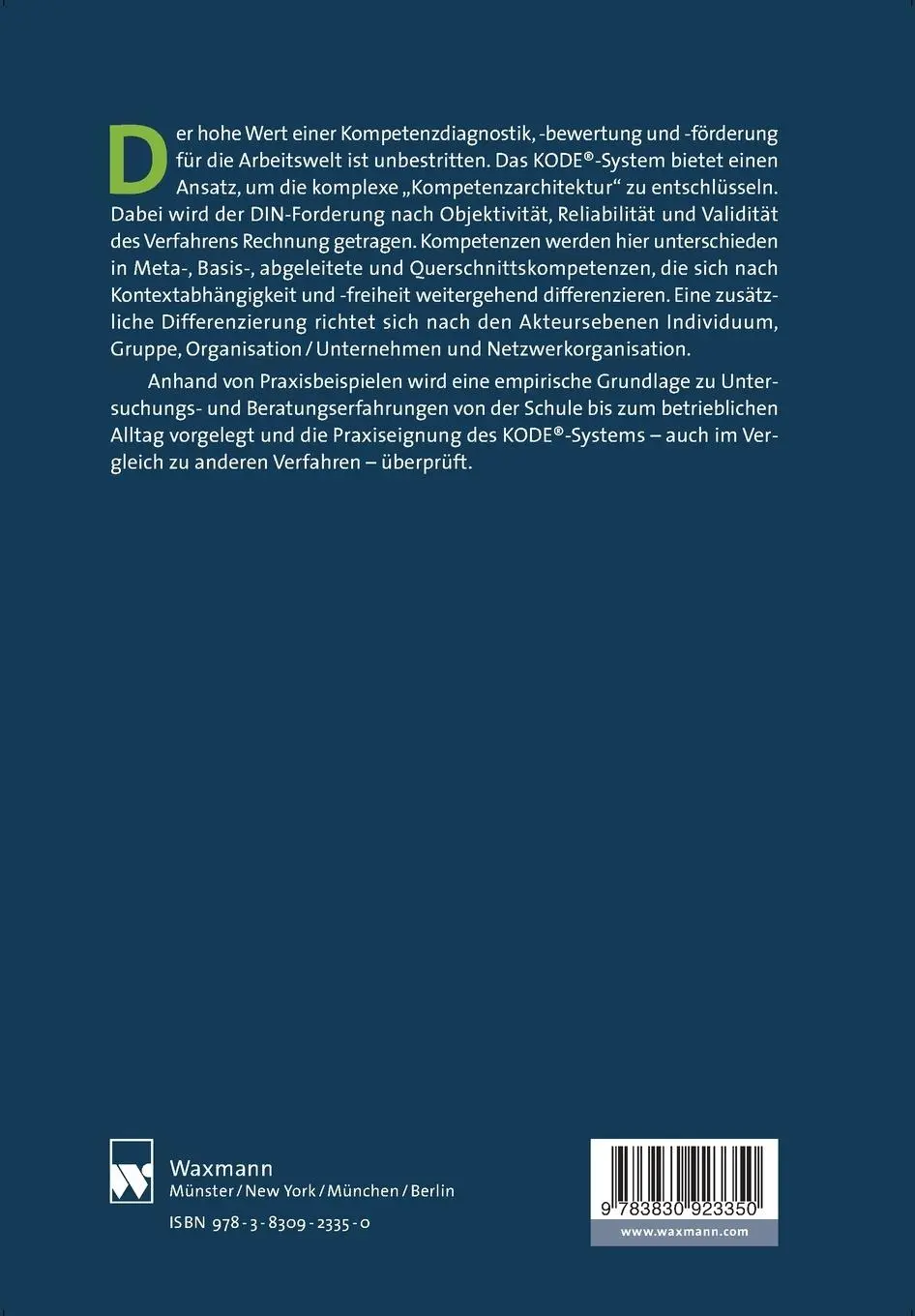 Rückseite: 9783830923350 | Grundstrukturen menschlicher Kompetenzen | Volker Heyse (u. a.) | Buch