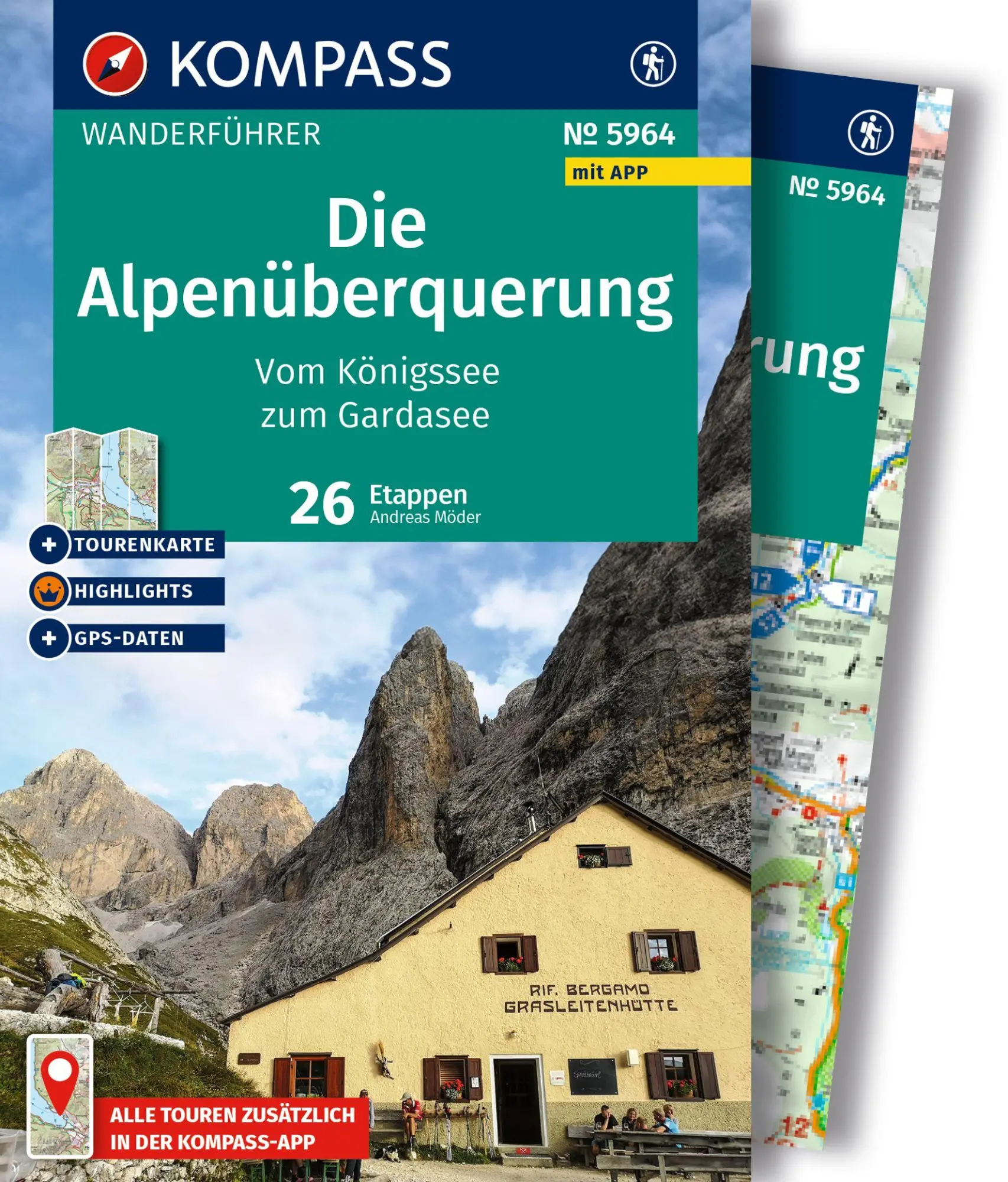 Cover: 9783991543350 | KOMPASS Wanderführer Die Alpenüberquerung vom Königssee zum...
