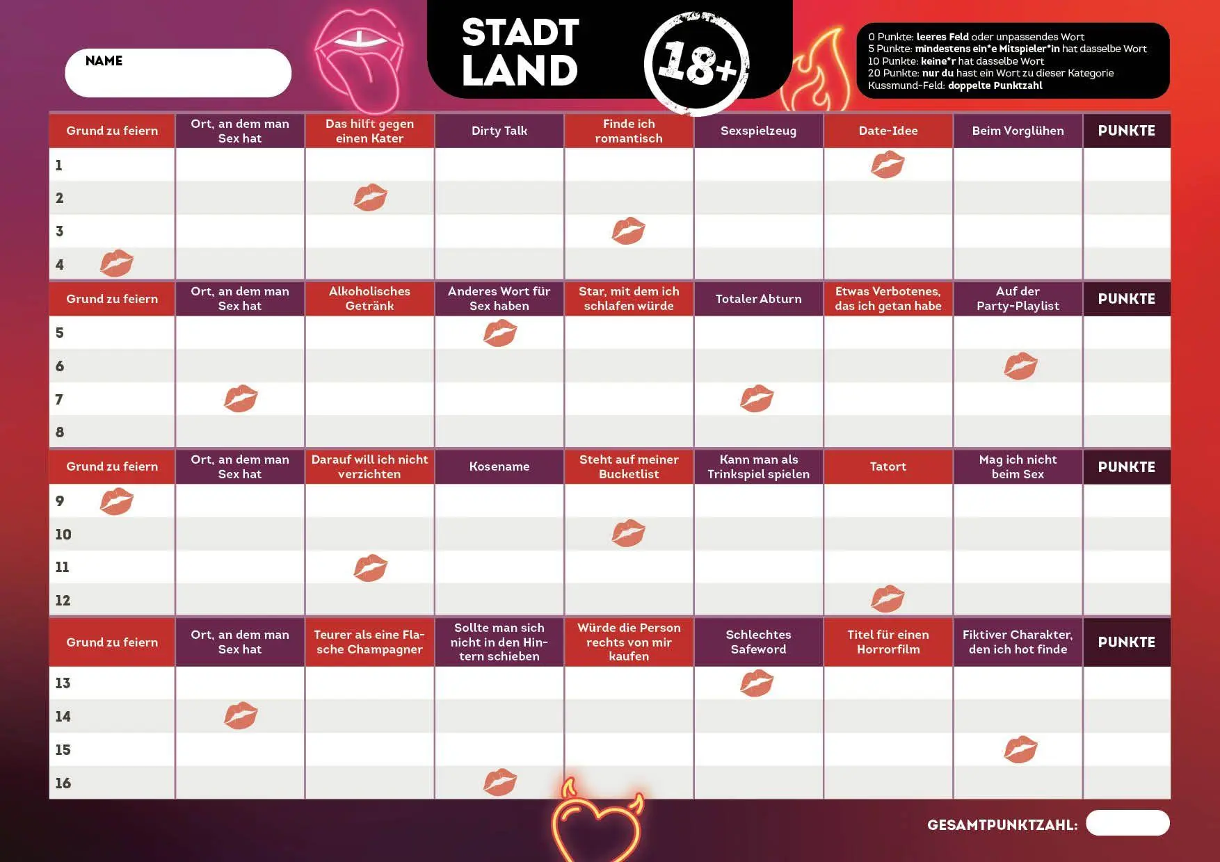 Bild: 4260478343450 | Stadt, Land, Ü18 - Der verboten gute Spieleklassiker für Partys,...