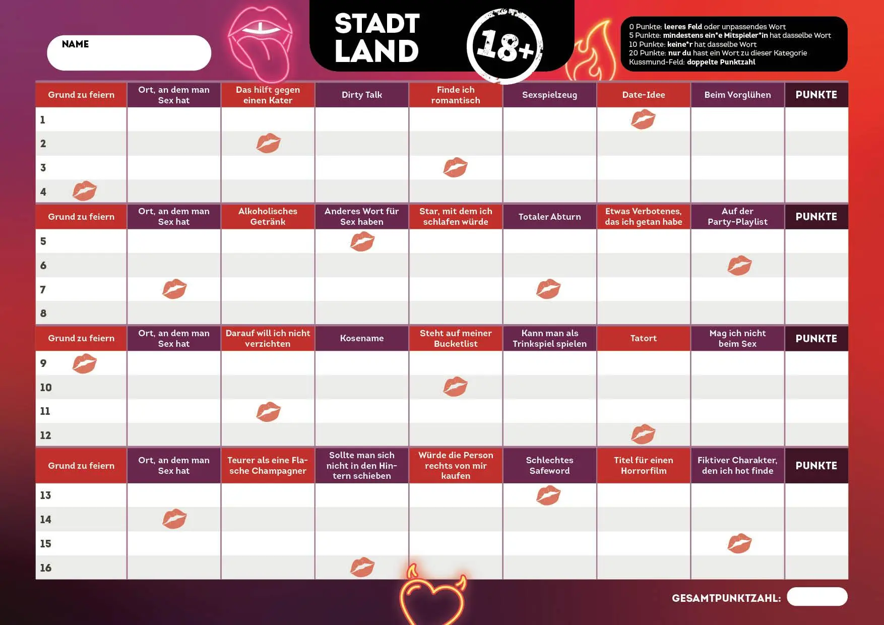 Bild: 4260478343450 | Stadt, Land, Ü18 - Der verboten gute Spieleklassiker für Partys,...