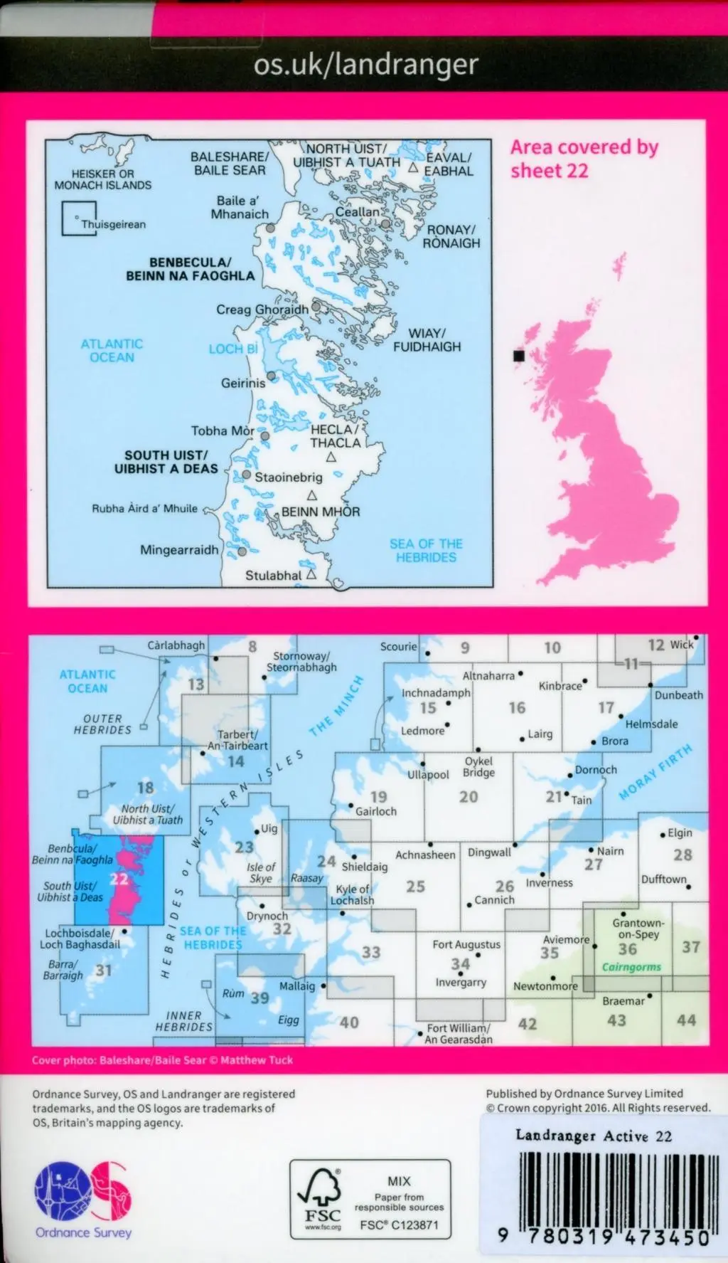 Bild: 9780319473450 | Benbecula &amp; South Uist | Ordnance Survey | (Land-)Karte | Englisch