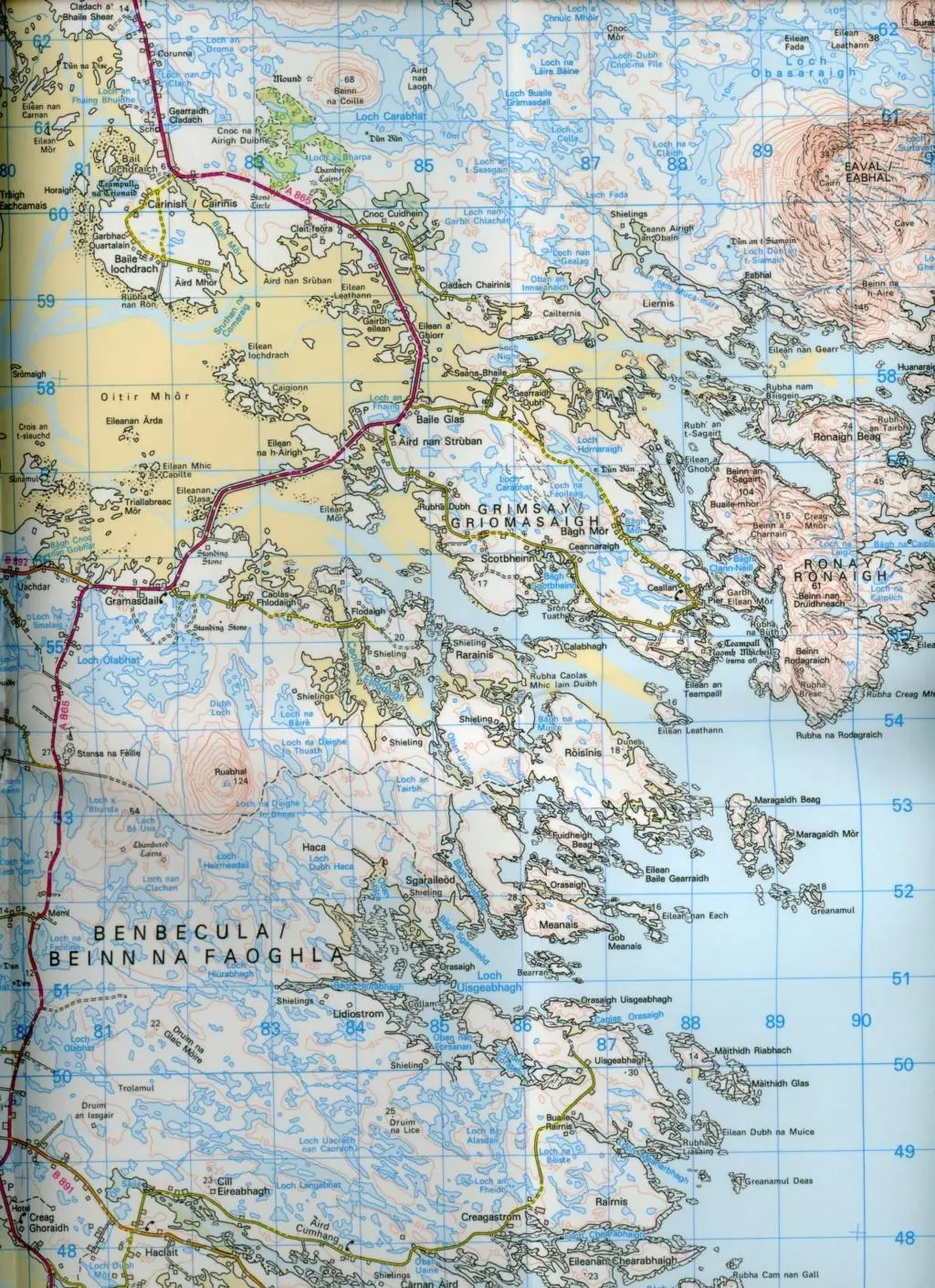 Bild: 9780319473450 | Benbecula &amp; South Uist | Ordnance Survey | (Land-)Karte | Englisch