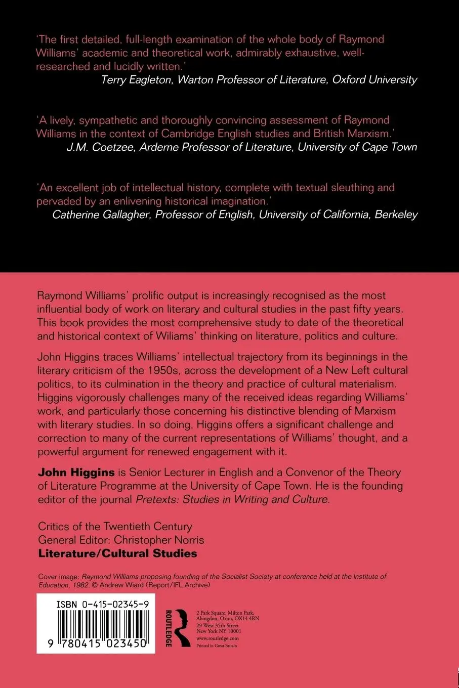 Rückseite: 9780415023450 | Raymond Williams | Literature, Marxism and Cultural Materialism | Buch