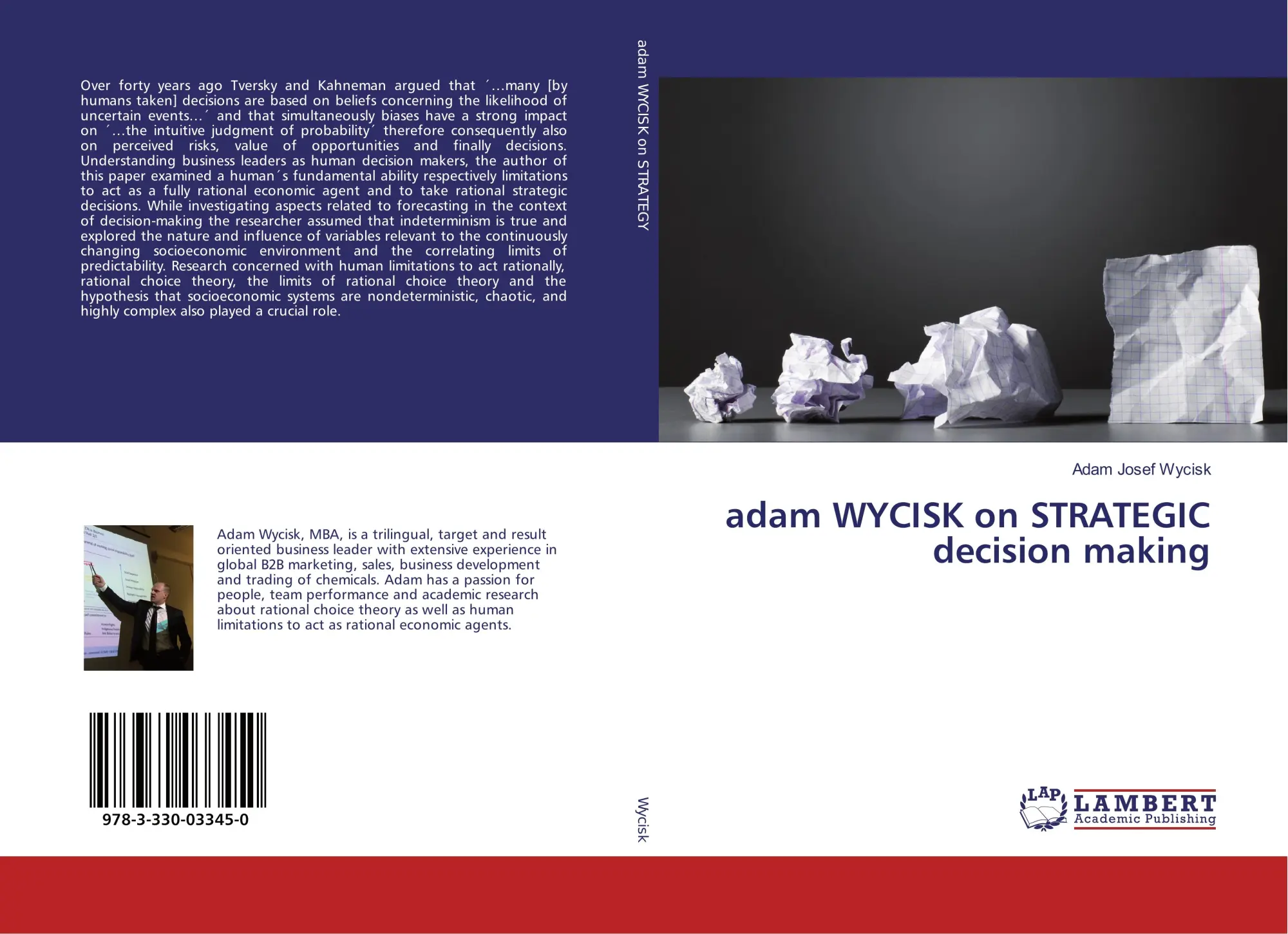 Cover: 9783330033450 | adam WYCISK on STRATEGIC decision making | Adam Josef Wycisk | Buch