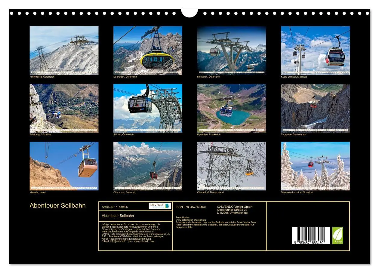 Bild: 9783457853450 | Abenteuer Seilbahn (Wandkalender 2026 DIN A3 quer), CALVENDO...