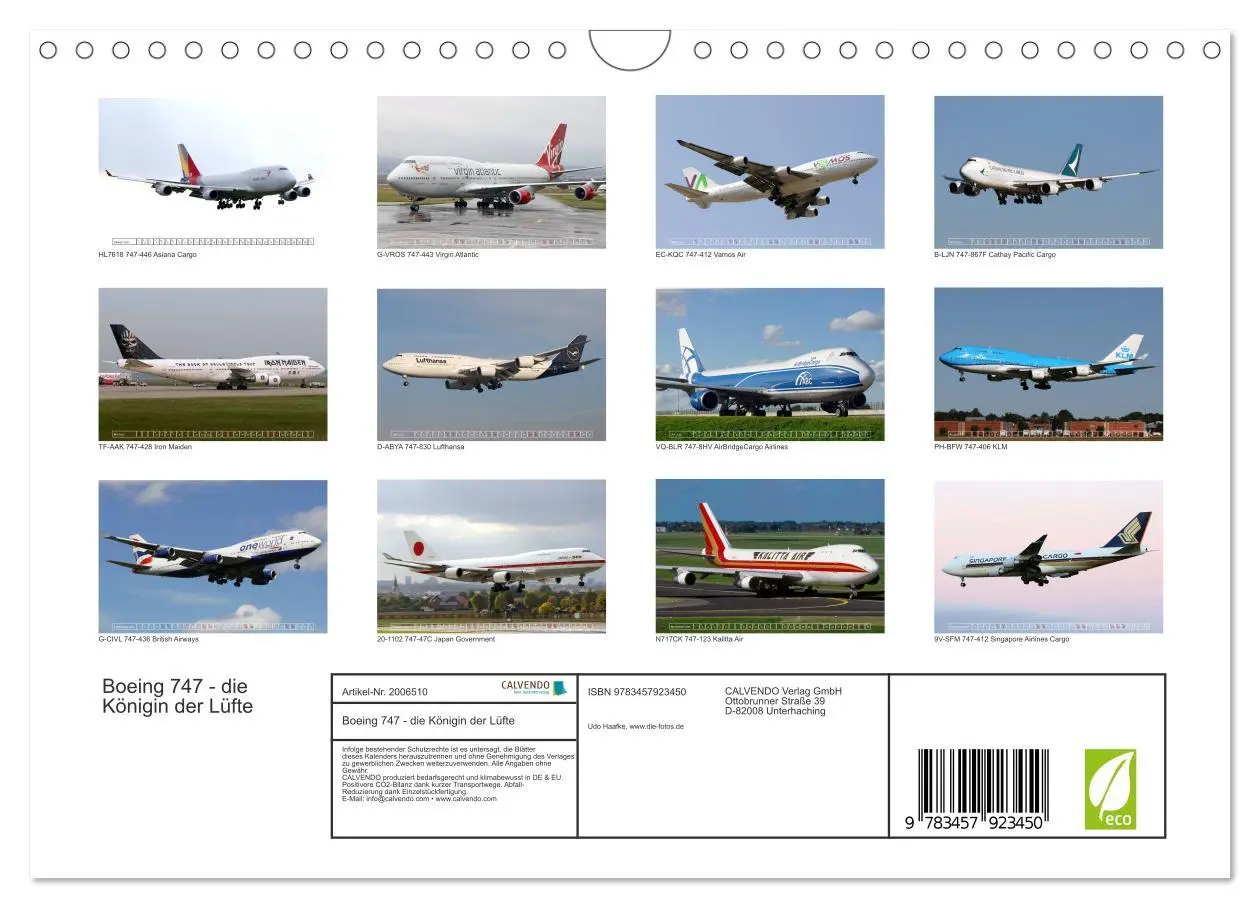 Bild: 9783457923450 | Boeing 747 - die Königin der Lüfte (Wandkalender 2026 DIN A4 quer),...