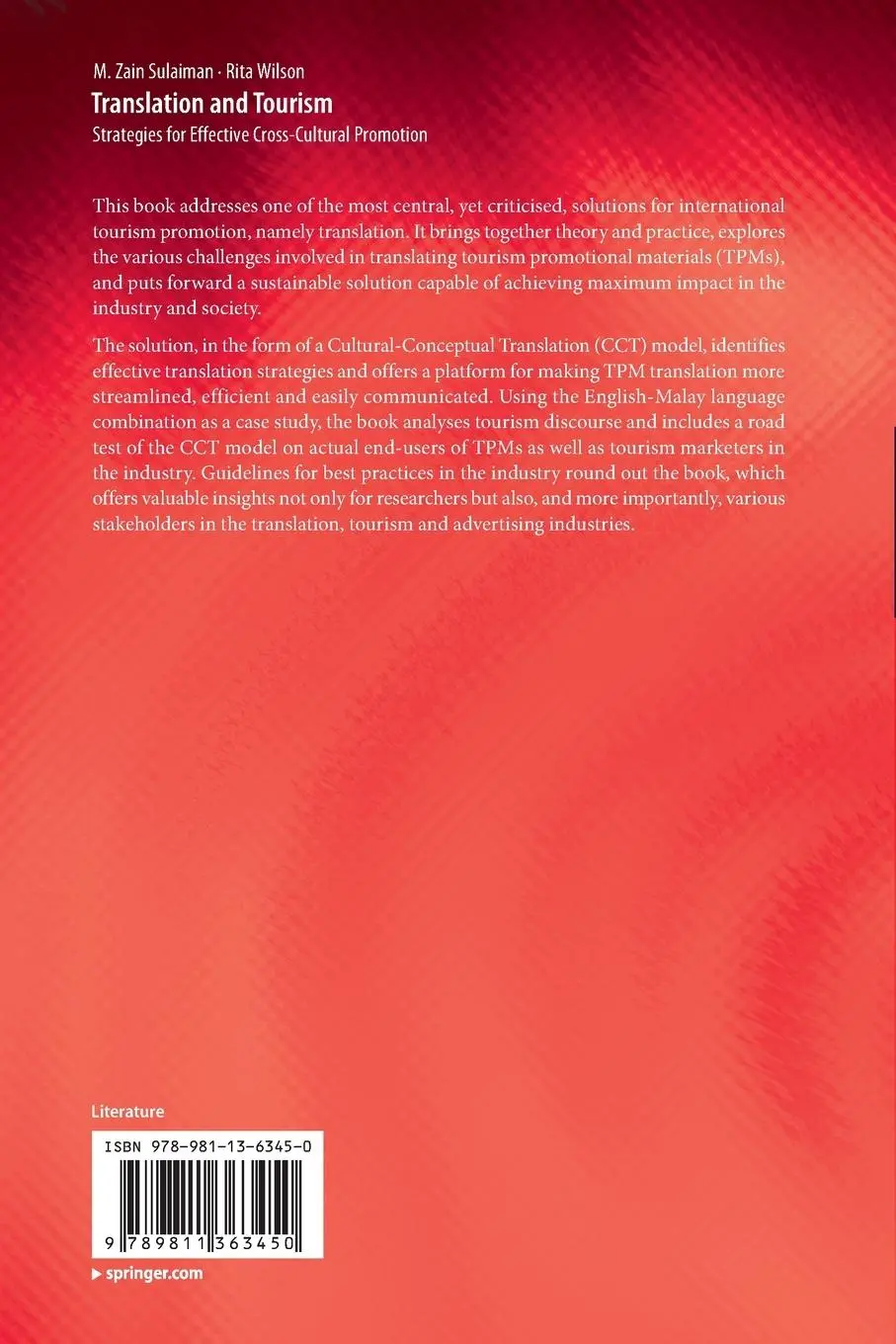 Rückseite: 9789811363450 | Translation and Tourism | Rita Wilson (u. a.) | Taschenbuch | xv