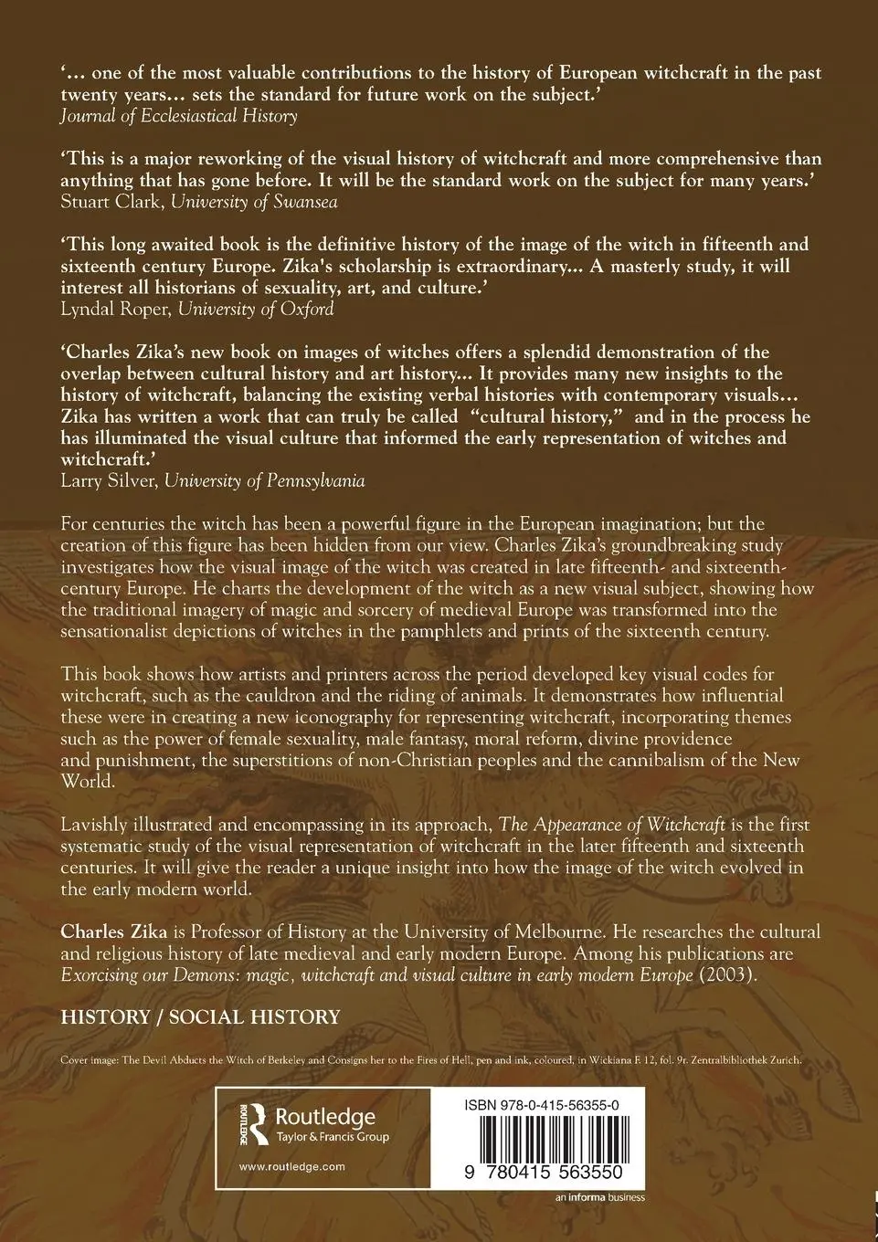 Rückseite: 9780415563550 | The Appearance of Witchcraft | Charles Zika | Taschenbuch | Englisch