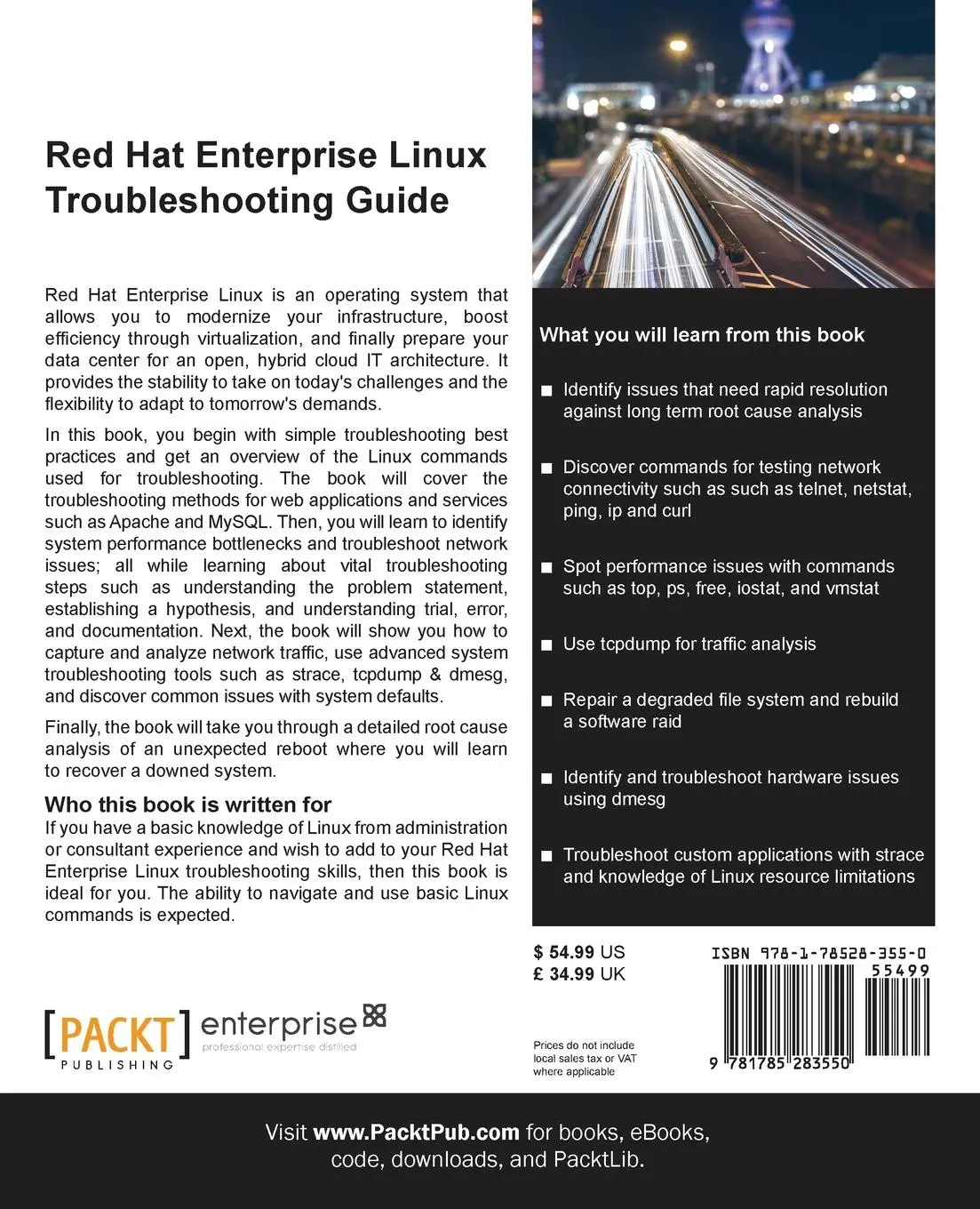Rückseite: 9781785283550 | Red Hat Enterprise Linux Troubleshooting Guide | Benjamin Cane | Buch