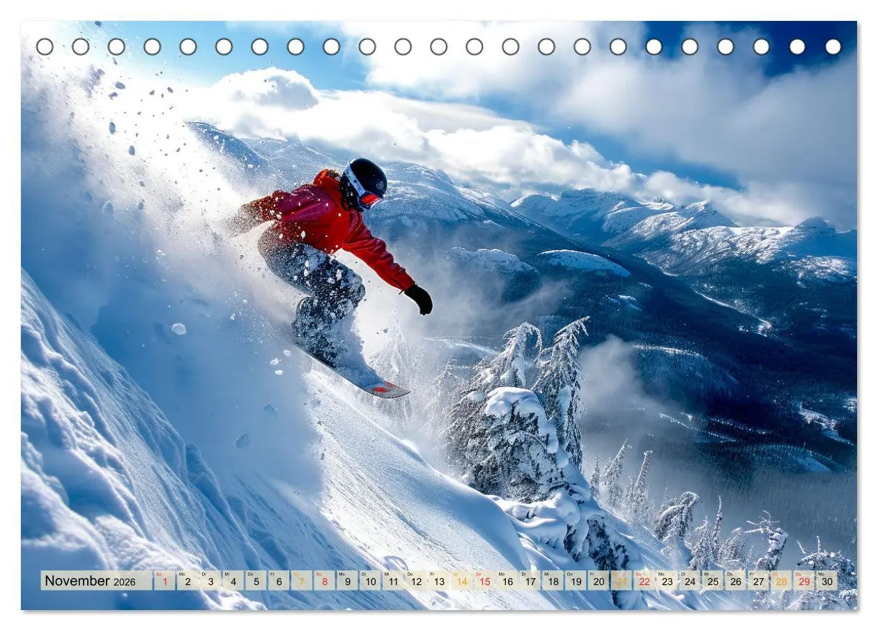 Bild: 9783457463550 | Snowboarden - tolle Momente (Tischkalender 2026 DIN A5 quer),...