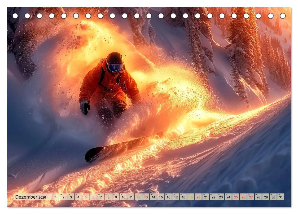 Bild: 9783457463550 | Snowboarden - tolle Momente (Tischkalender 2026 DIN A5 quer),...