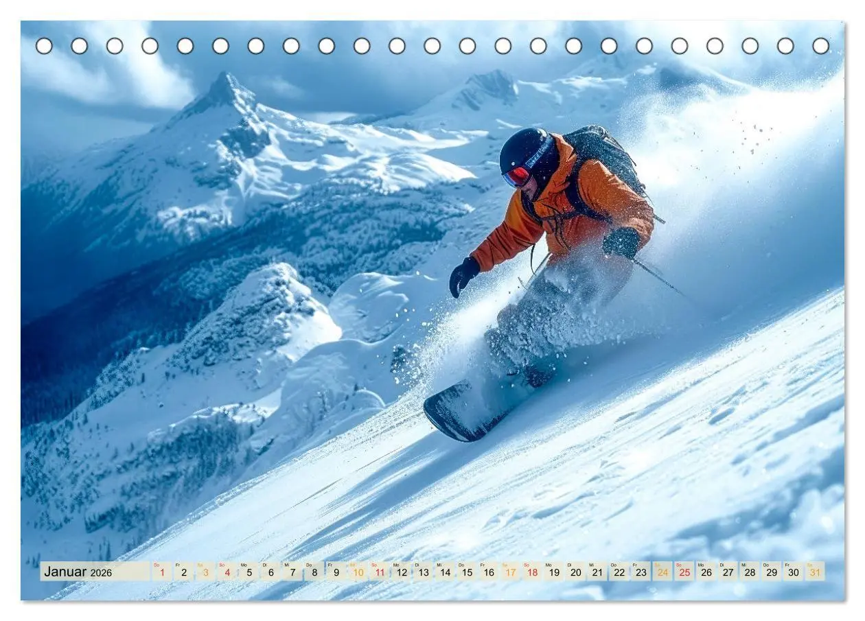 Bild: 9783457463550 | Snowboarden - tolle Momente (Tischkalender 2026 DIN A5 quer),...