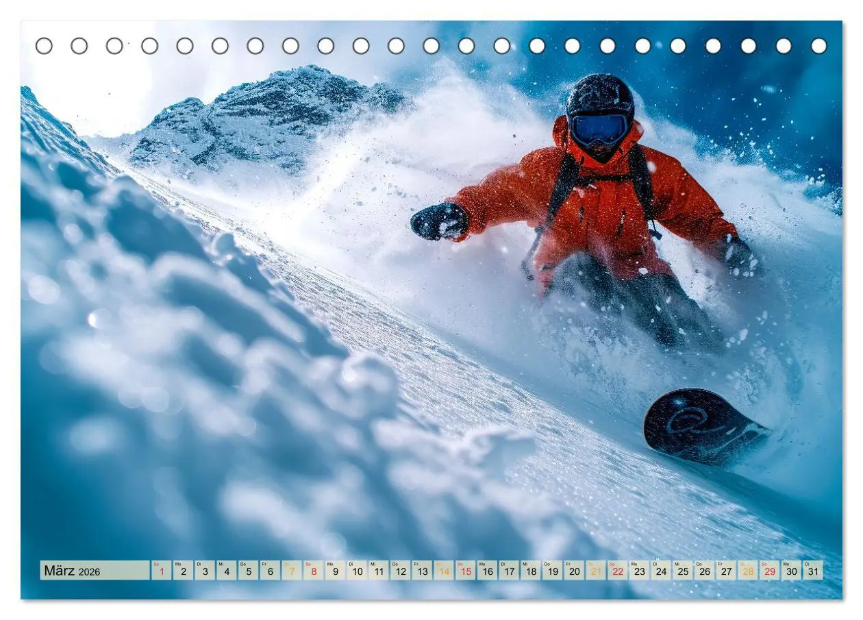 Bild: 9783457463550 | Snowboarden - tolle Momente (Tischkalender 2026 DIN A5 quer),...