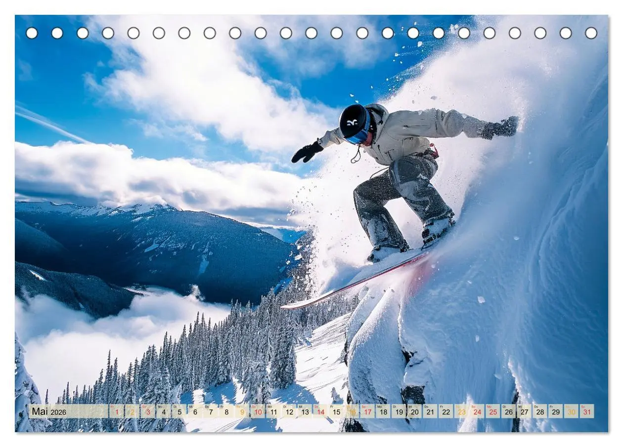 Bild: 9783457463550 | Snowboarden - tolle Momente (Tischkalender 2026 DIN A5 quer),...