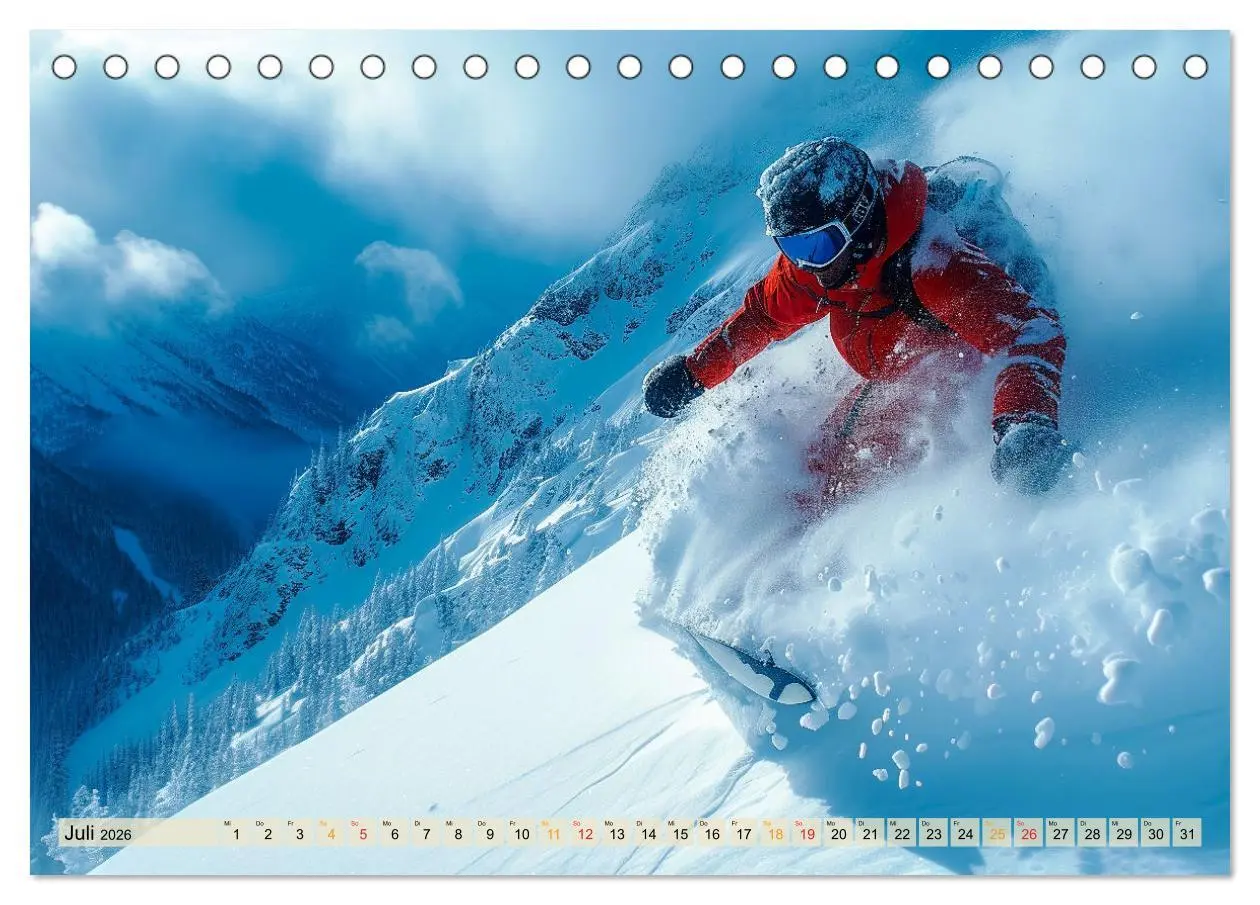 Bild: 9783457463550 | Snowboarden - tolle Momente (Tischkalender 2026 DIN A5 quer),...