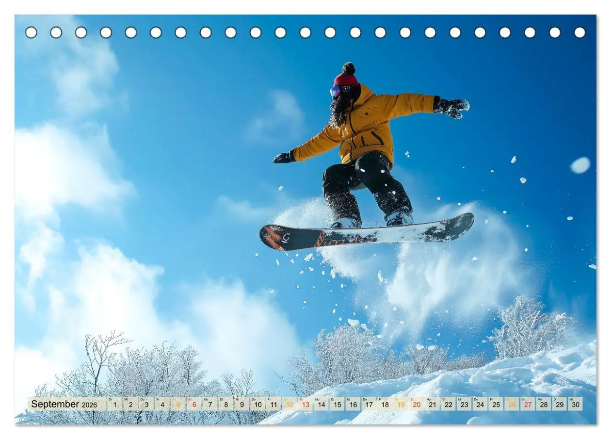 Bild: 9783457463550 | Snowboarden - tolle Momente (Tischkalender 2026 DIN A5 quer),...