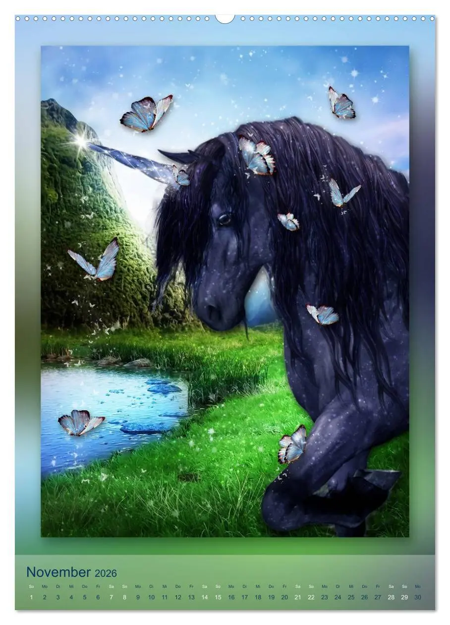 Bild: 9783516483550 | Einhörner - Kalender (Wandkalender 2026 DIN A2 hoch), CALVENDO...
