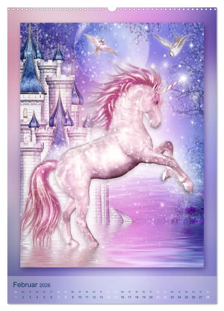 Bild: 9783516483550 | Einhörner - Kalender (Wandkalender 2026 DIN A2 hoch), CALVENDO...