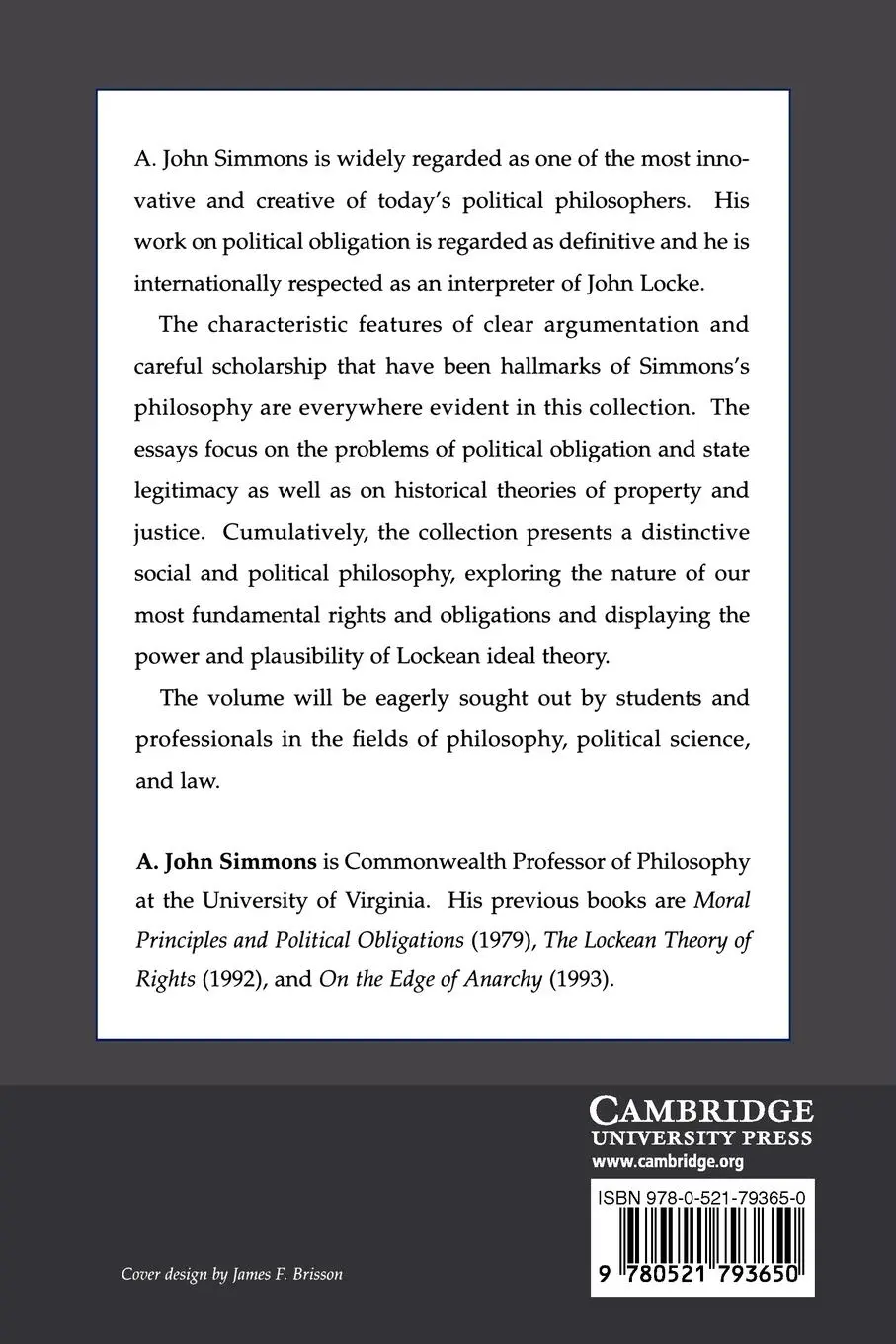 Rückseite: 9780521793650 | Justification and Legitimacy | Essays on Rights and Obligations | Buch