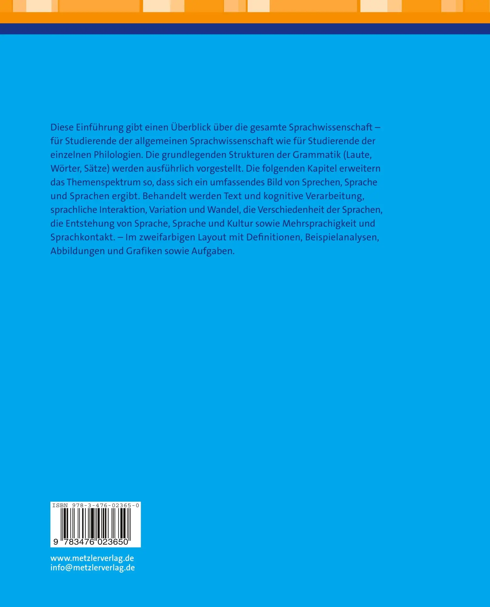 Rückseite: 9783476023650 | Sprachwissenschaft | Grammatik - Interaktion - Kognition | Peter Auer