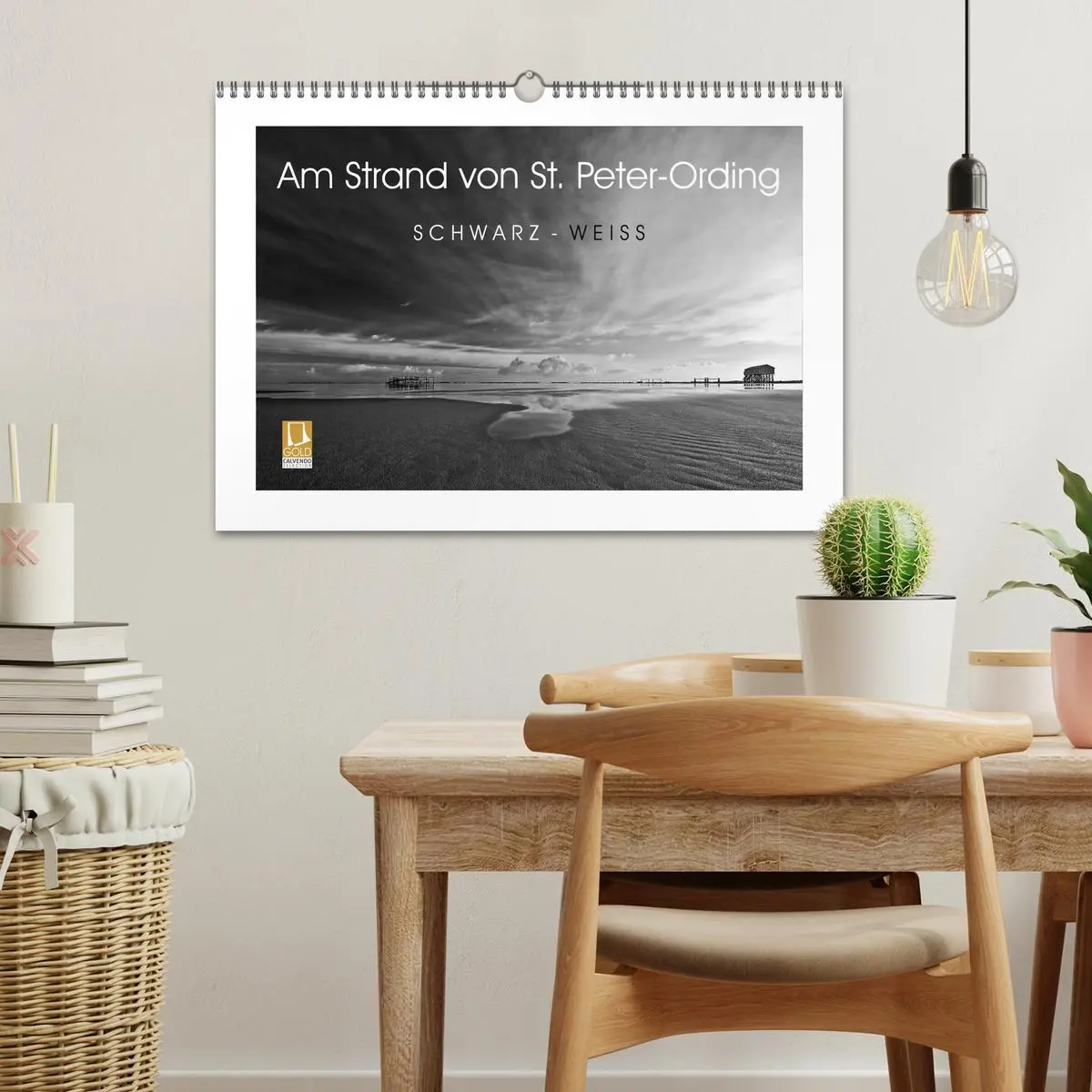 Bild: 9783516093650 | Am Strand von St. Peter-Ording SCHWARZ-WEISS (Wandkalender 2026 DIN...