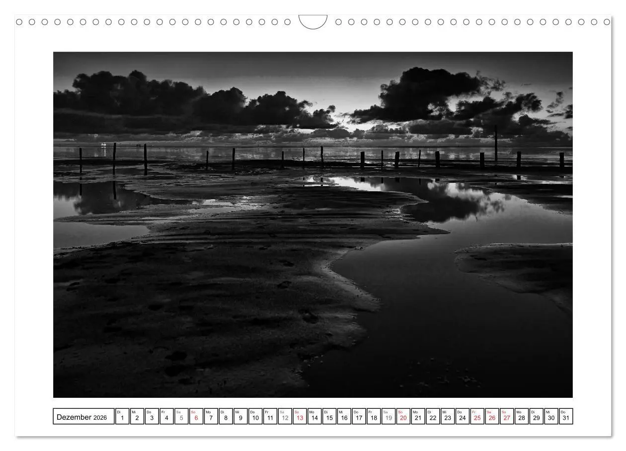 Bild: 9783516093650 | Am Strand von St. Peter-Ording SCHWARZ-WEISS (Wandkalender 2026 DIN...