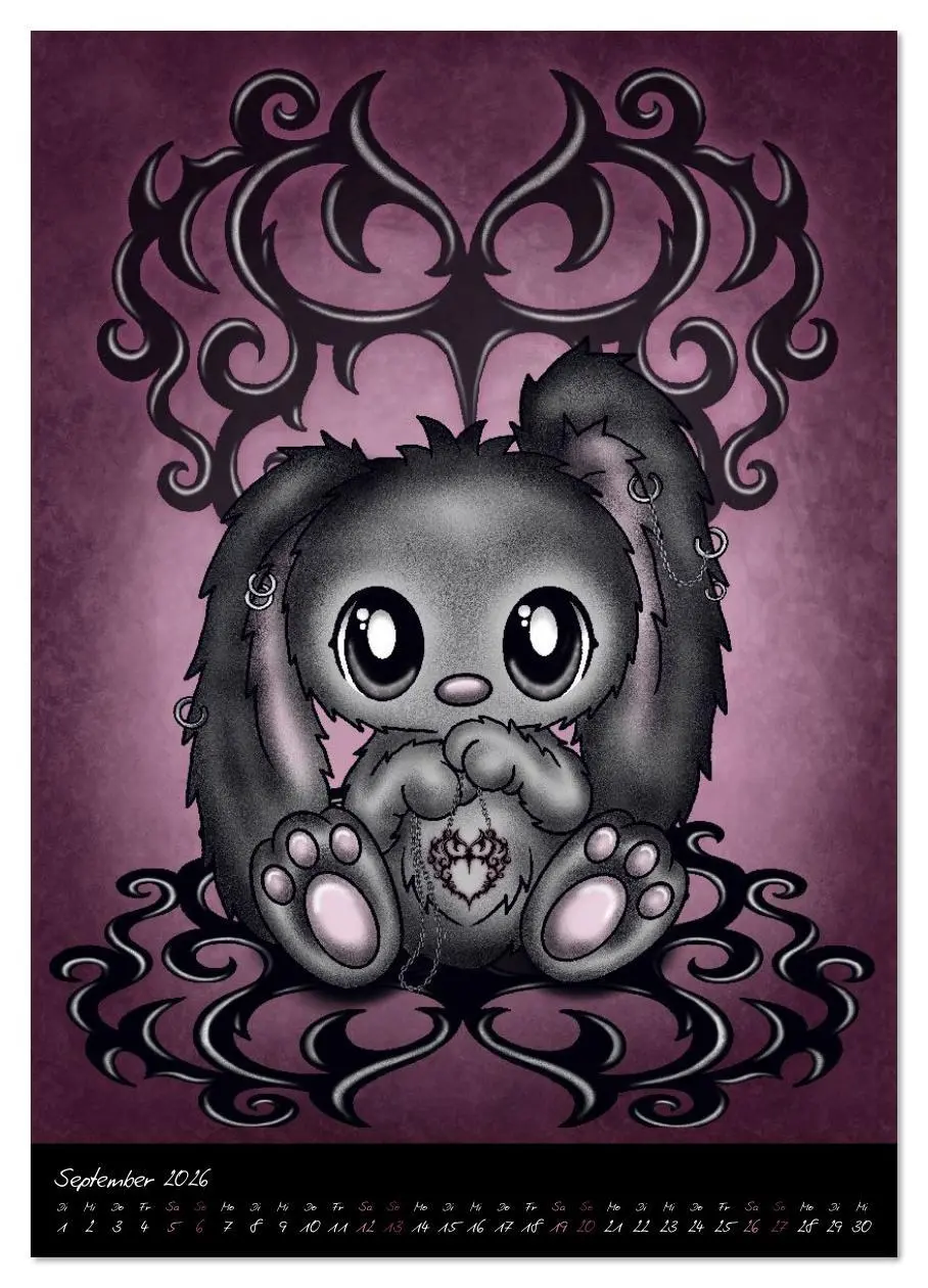 Bild: 9783516613650 | Gothic Fantasy Tiere (Wandkalender 2026 DIN A2 hoch), CALVENDO...
