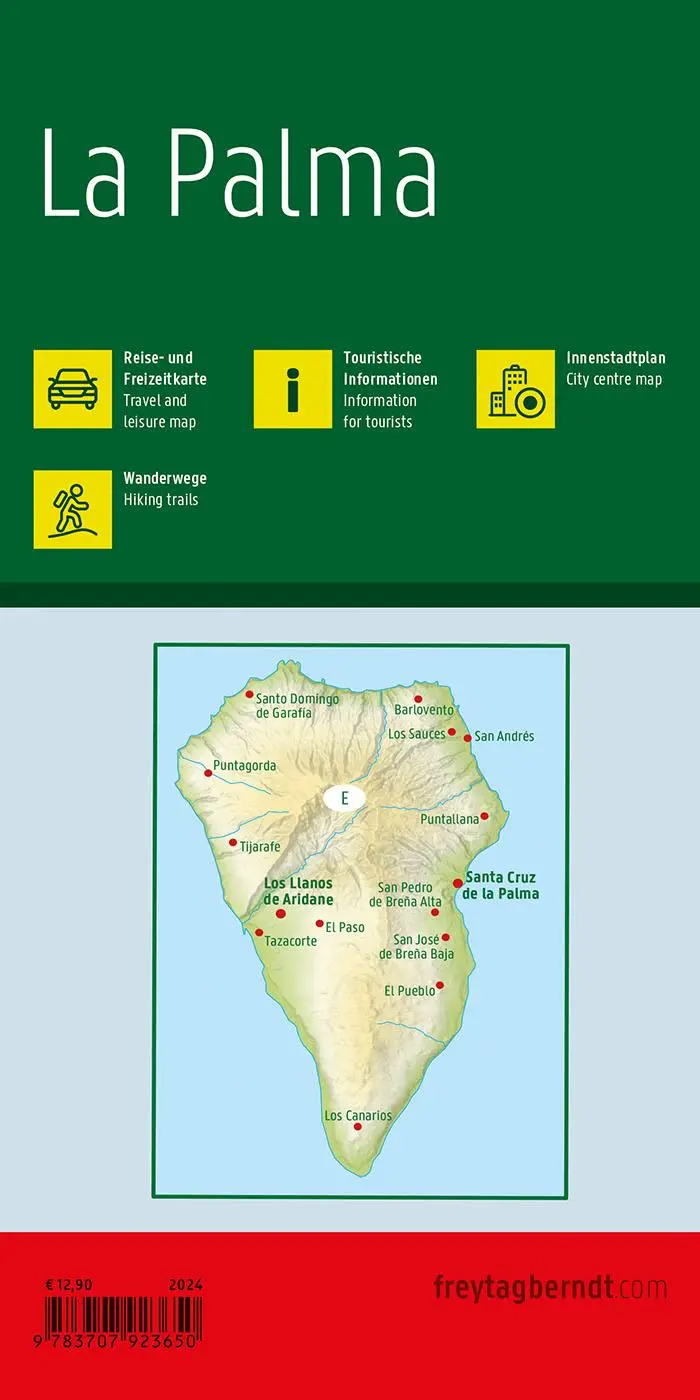 Rückseite: 9783707923650 | La Palma, Straßen- und Freizeitkarte 1:40.000 | Freytag &amp; Berndt