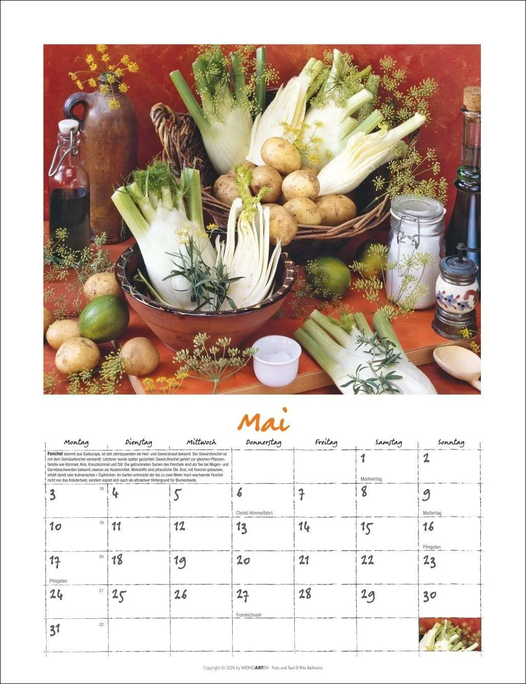Bild: 9783839903650 | Augenschmaus Kalender 2027 - Gewürze und Kräuter rund ums Jahr | 14 S.
