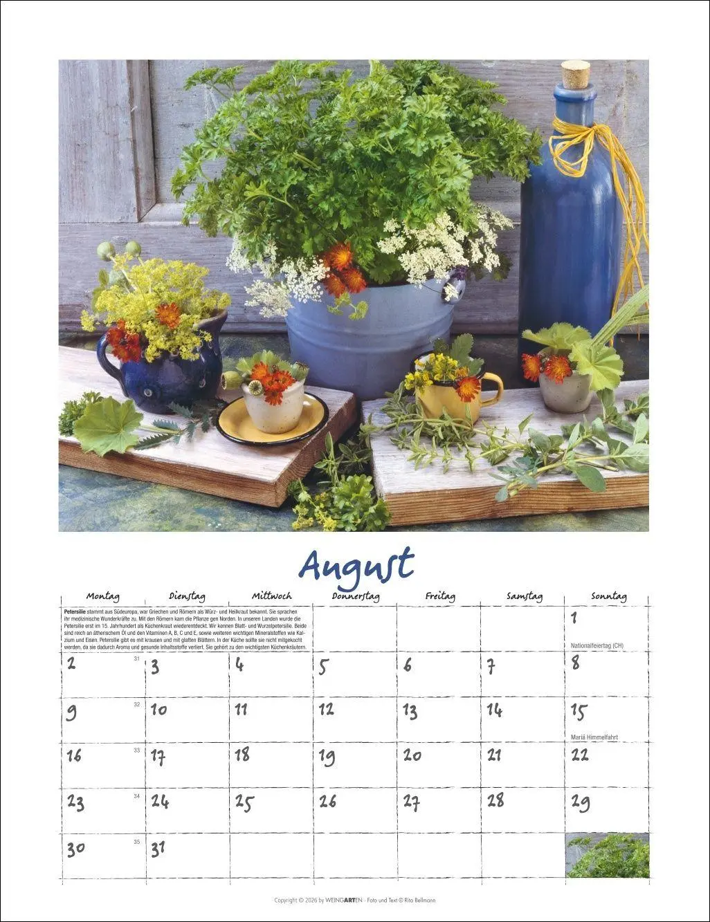 Bild: 9783839903650 | Augenschmaus Kalender 2027 - Gewürze und Kräuter rund ums Jahr | 14 S.