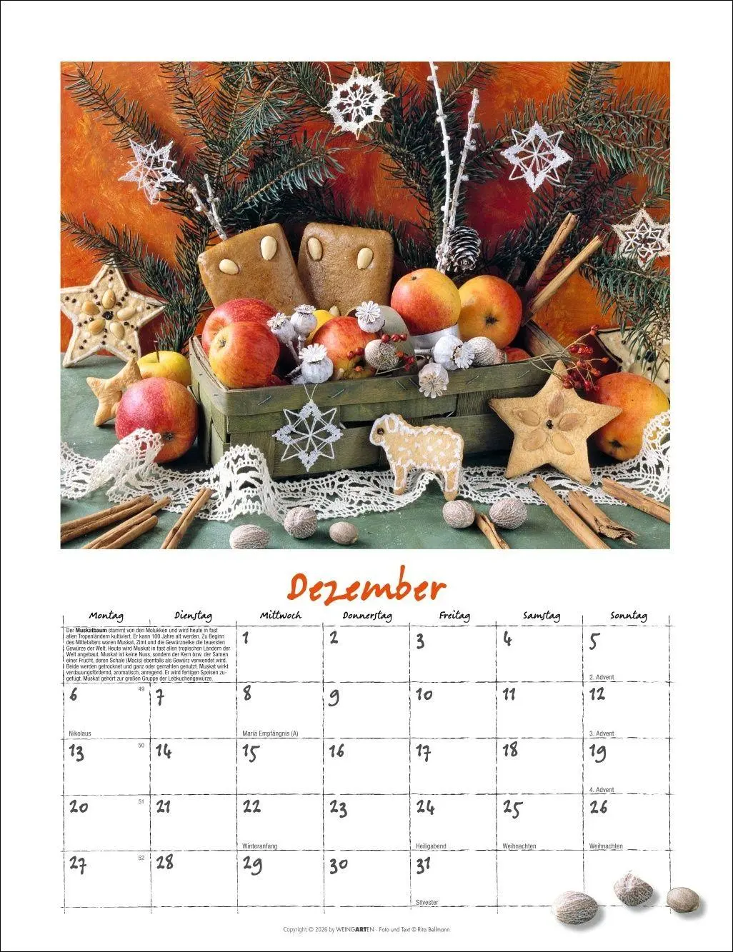 Bild: 9783839903650 | Augenschmaus Kalender 2027 - Gewürze und Kräuter rund ums Jahr | 14 S.