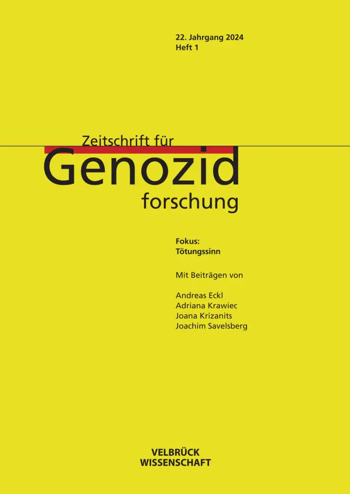 Cover: 9783958323650 | Zeitschrift für Genozidforschung 22. Jahrgang 2024, Heft 1 | Buch