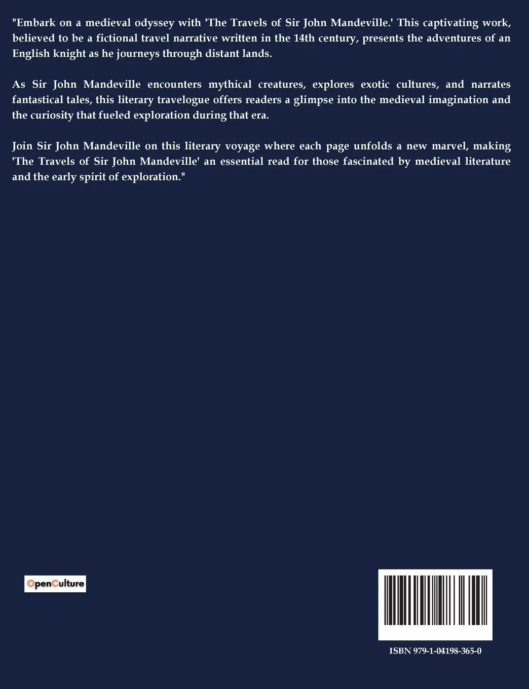 Rückseite: 9791041983650 | The Travels Of Sir John Mandeville | John Mandeville | Taschenbuch