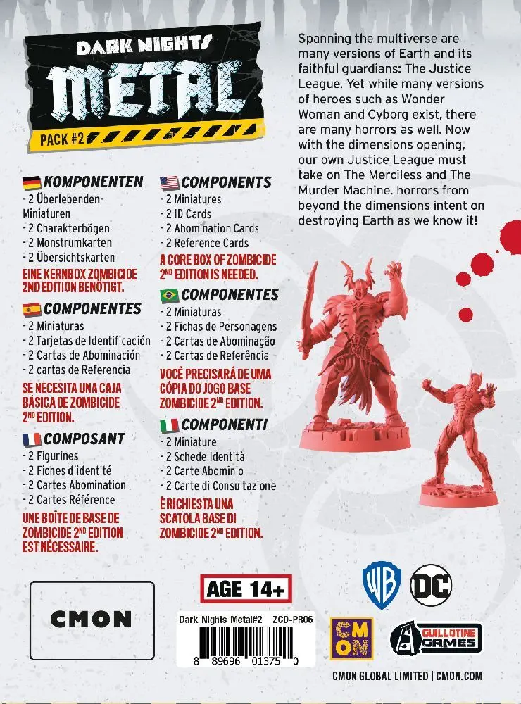 Bild: 889696013750 | Zombicide 2. Edition - Dark Nights Metal Pack #2 | Fel Barros (u. a.)