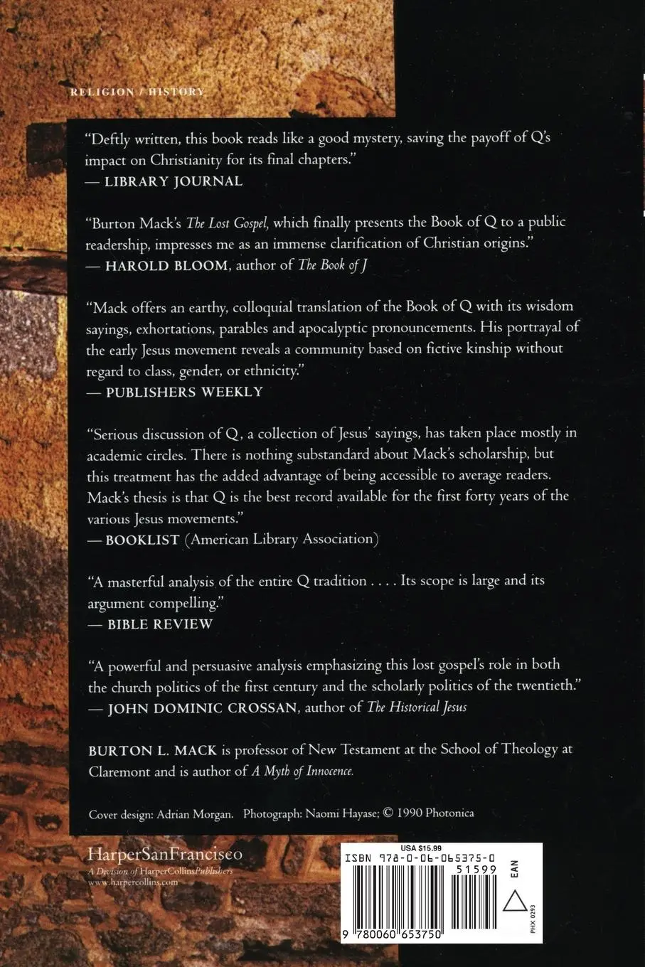 Rückseite: 9780060653750 | The Lost Gospel | The Book of Q and Christian Origins | Burton L Mack