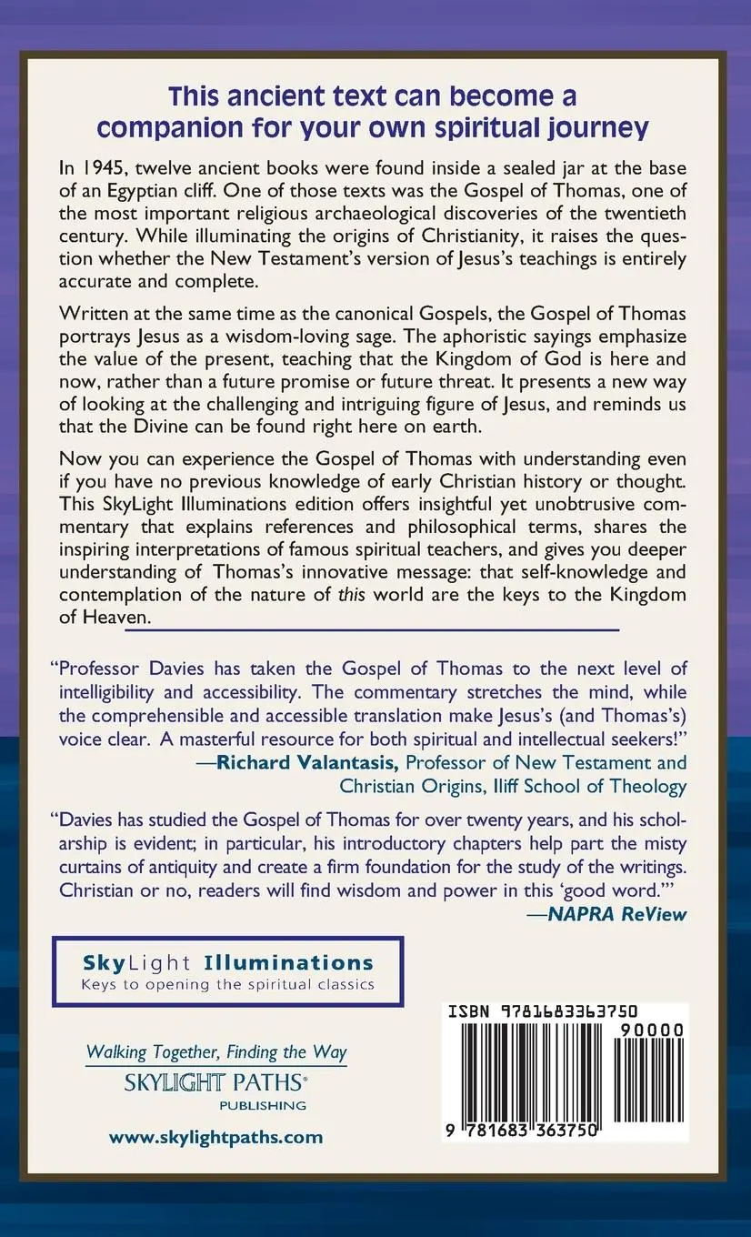 Rückseite: 9781683363750 | The Gospel of Thomas | Annotated &amp; Explained | Stevan L. Davies | Buch