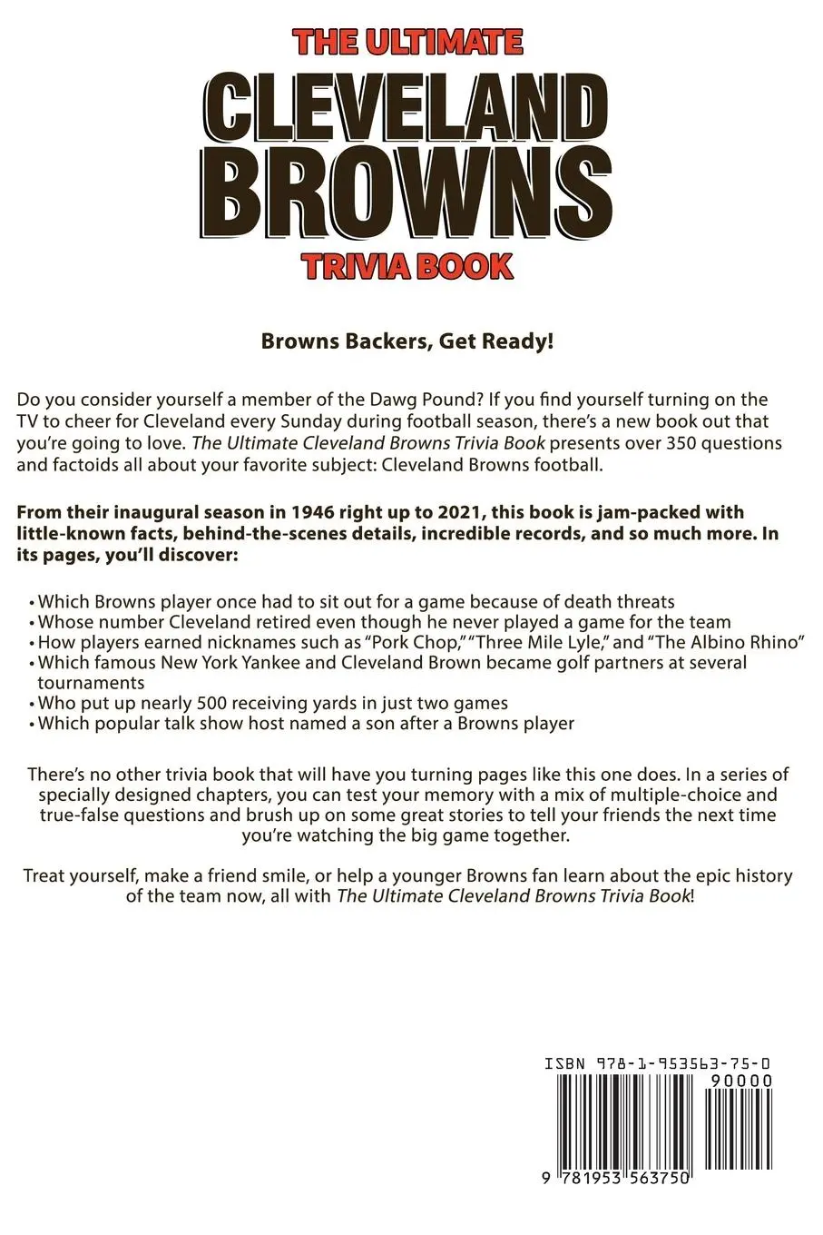 Rückseite: 9781953563750 | The Ultimate Cleveland Browns Trivia Book | Ray Walker | Taschenbuch