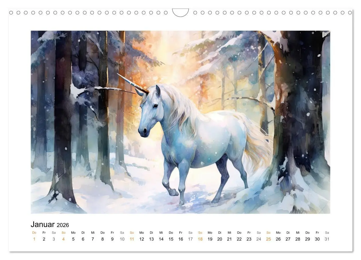 Bild: 9783457513750 | Geliebte Einhörner (Wandkalender 2026 DIN A3 quer), CALVENDO...