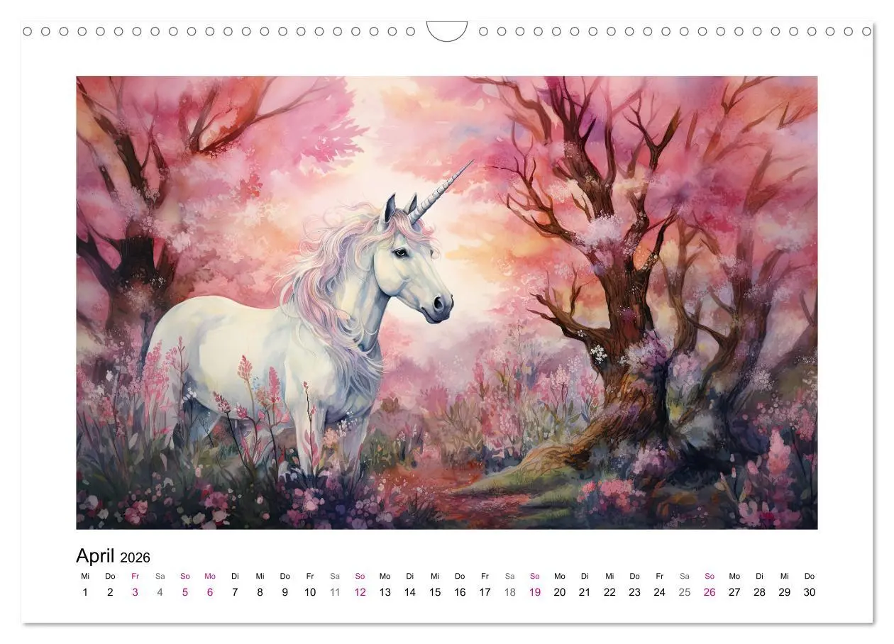 Bild: 9783457513750 | Geliebte Einhörner (Wandkalender 2026 DIN A3 quer), CALVENDO...