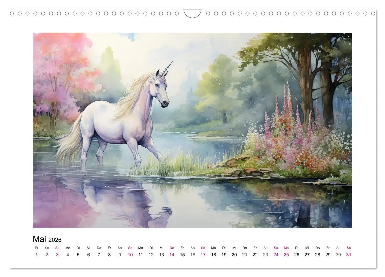 Bild: 9783457513750 | Geliebte Einhörner (Wandkalender 2026 DIN A3 quer), CALVENDO...